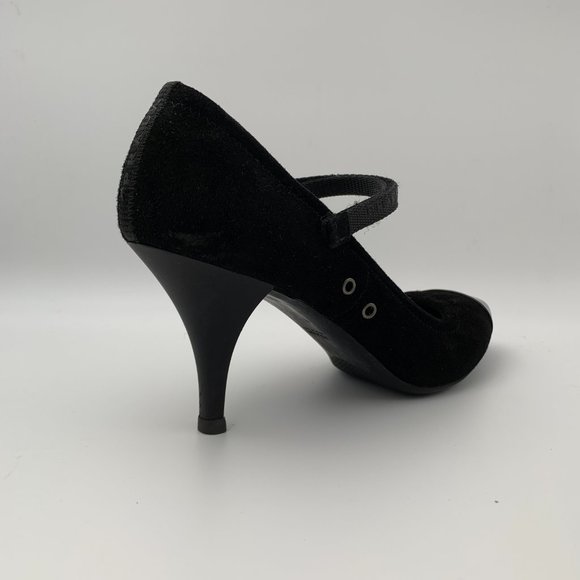 Prada Suede and Patent Cap Mary Jane Pumps Black Size 10/40 - Picture 9 of 11